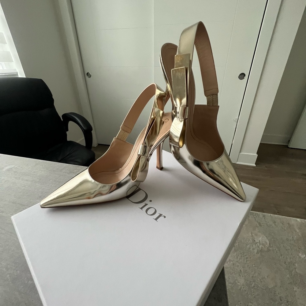 Dior Gold Women's Slingback Heels